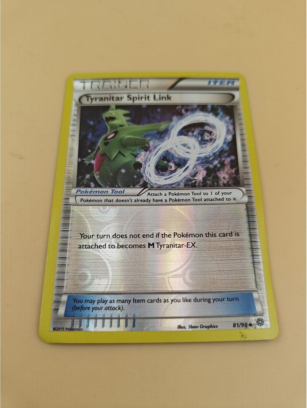Pokemon Tyranitar Spirit Link 81/98 Reverse Holo Ancient Origins LP TCG